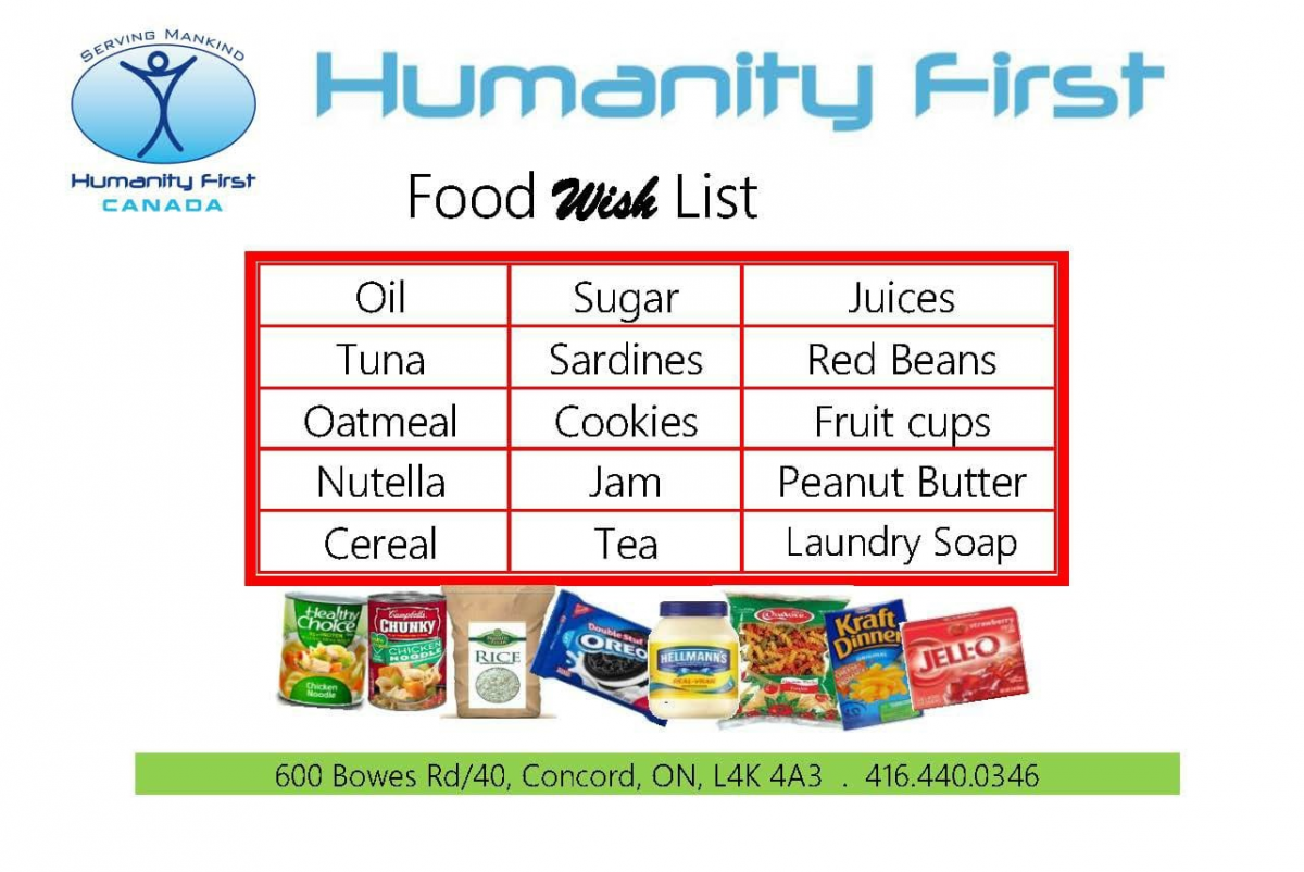 Food Bank Humanity First Serving Mankind